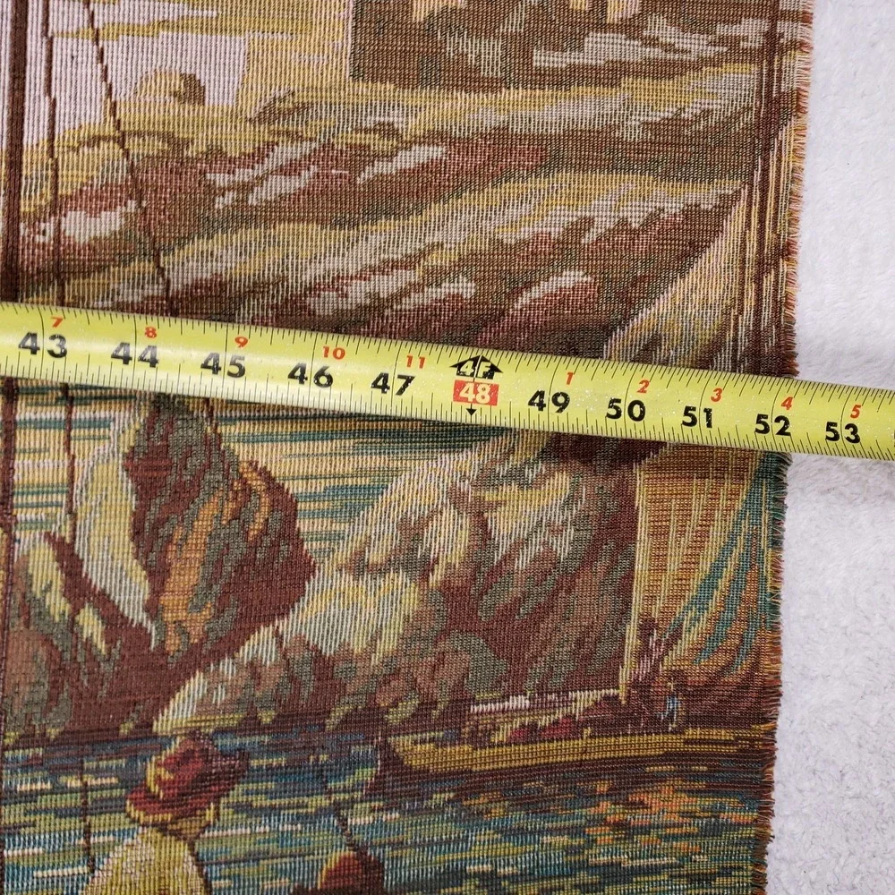 Unbranded Vintage Large Woven Harbor Tapestry 37x52‎ Multi Color